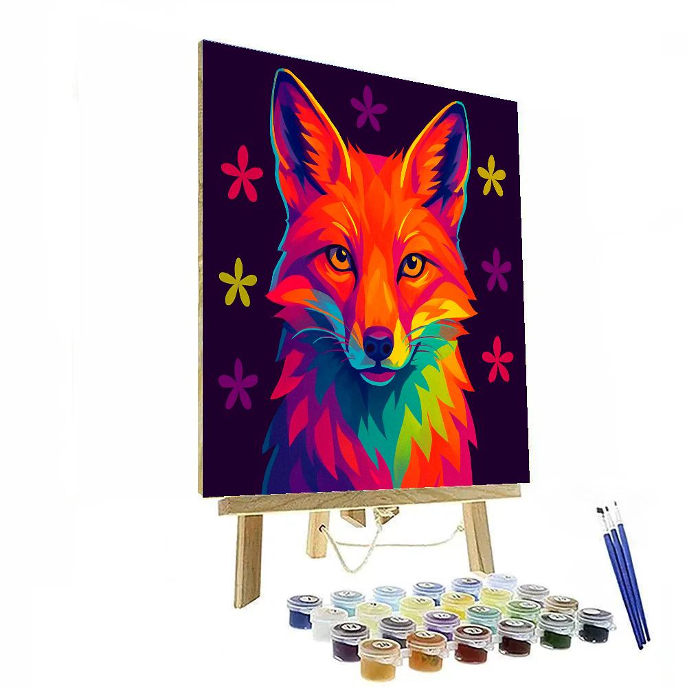 Neon Orchard Fox paint by numbers