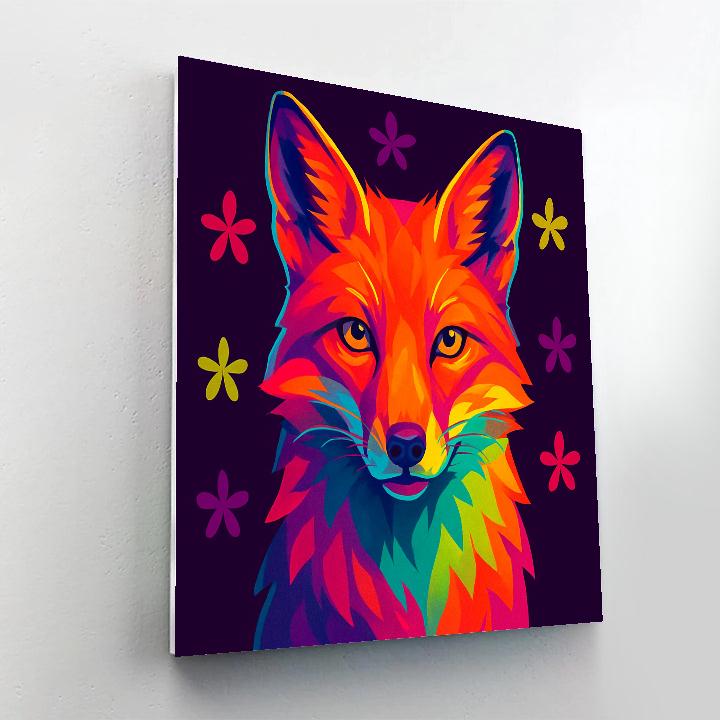 Neon Orchard Fox paint by numbers