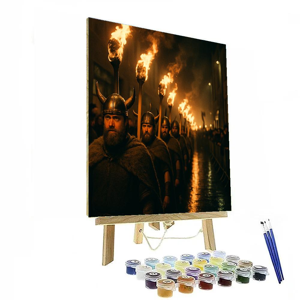 Up Helly Aa Torchlight Squad Lerwick Night painting number kit