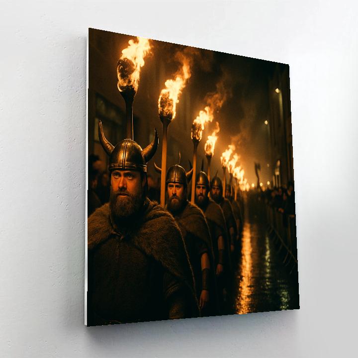 Up Helly Aa Torchlight Squad Lerwick Night painting number kit