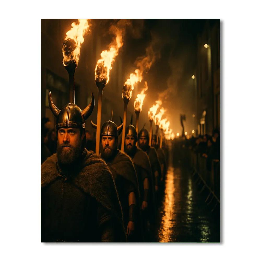 Up Helly Aa Torchlight Squad Lerwick Night painting number kit