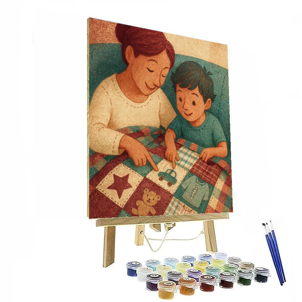 Stitched Blanket Memory Quilt Sharing Painting by numbers kit