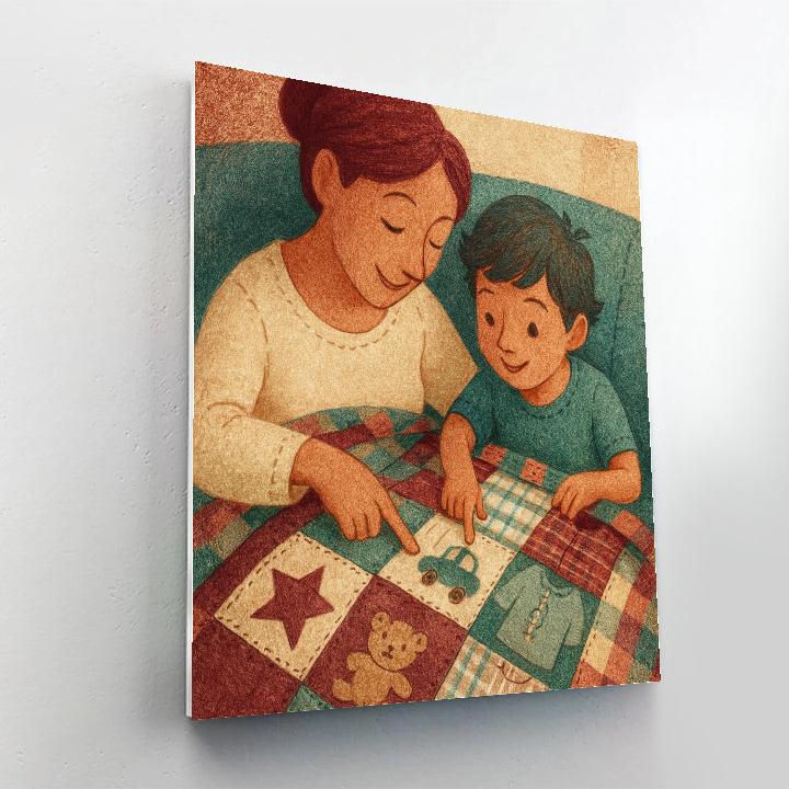 Stitched Blanket Memory Quilt Sharing Painting by numbers kit