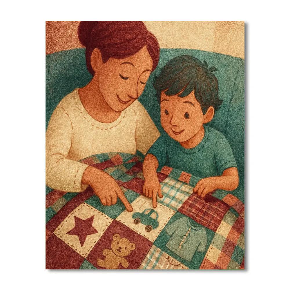 Stitched Blanket Memory Quilt Sharing Painting by numbers kit