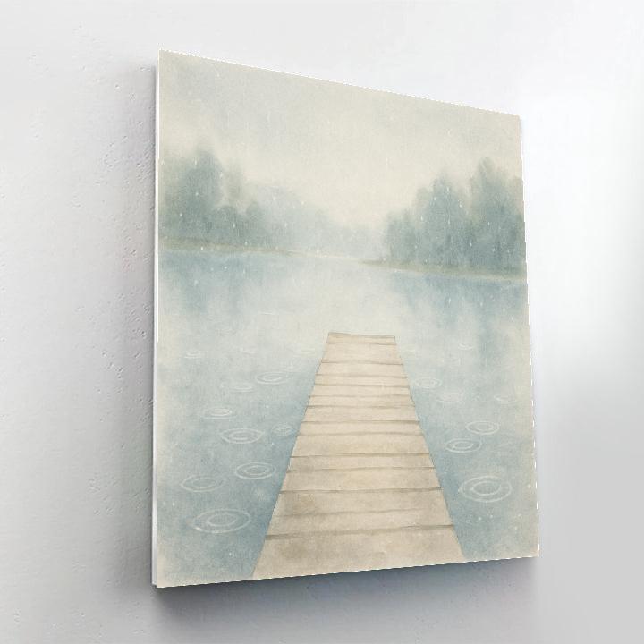 Rainy Lake Morning Under A Soft Gray Sky Numbered painting kits
