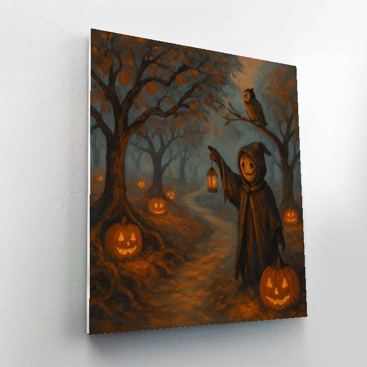 Pumpkin Path Through The Sleeping Orchard paint by number