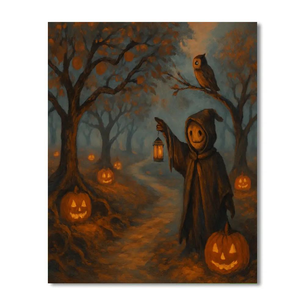 Pumpkin Path Through The Sleeping Orchard paint by number