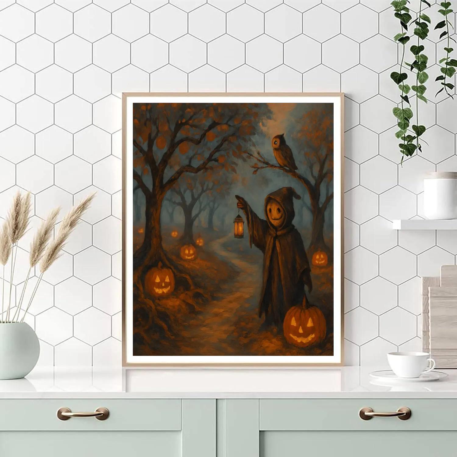 Pumpkin Path Through The Sleeping Orchard paint by number