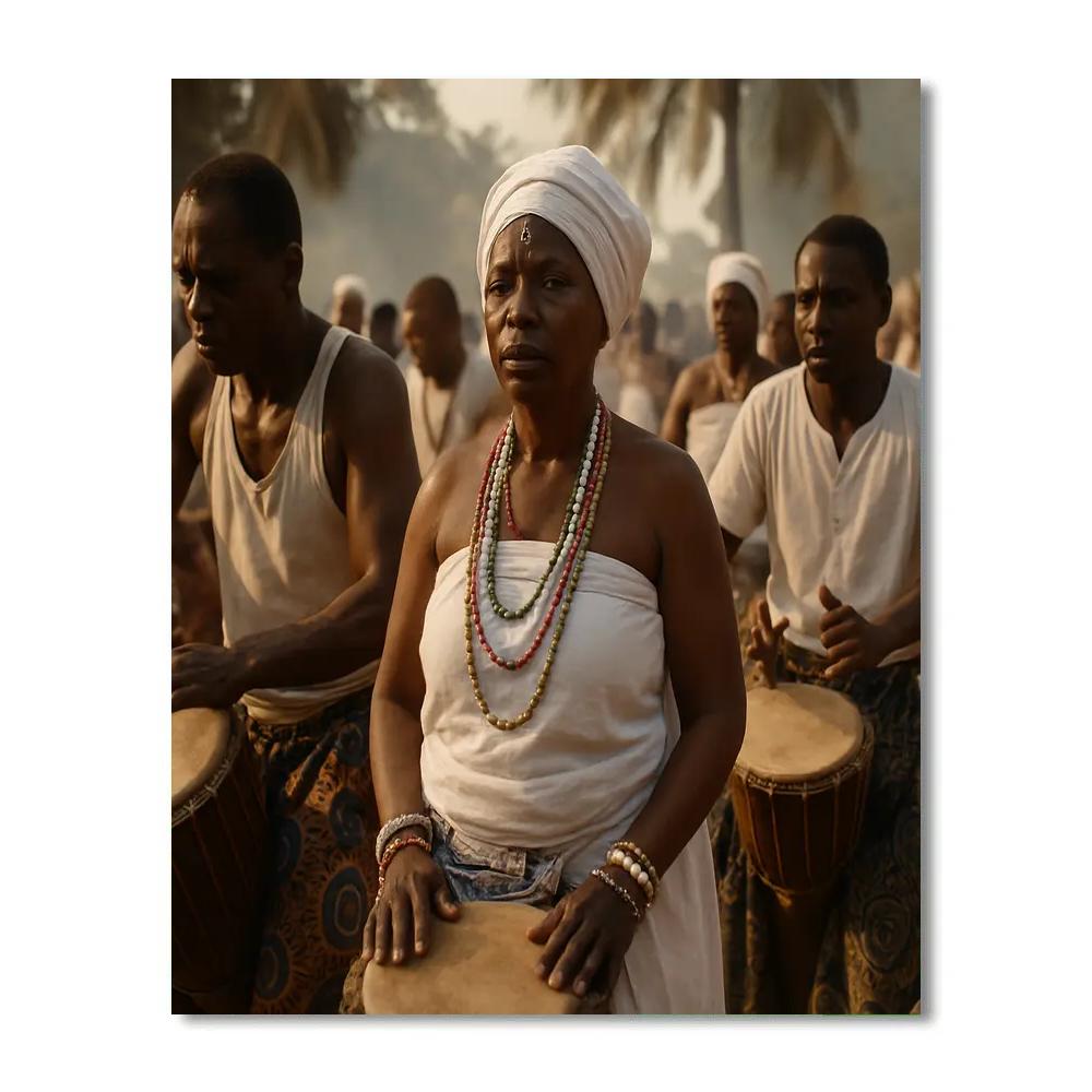 Ouidah Voodoo Festival Drum Circle Benin paint by number
