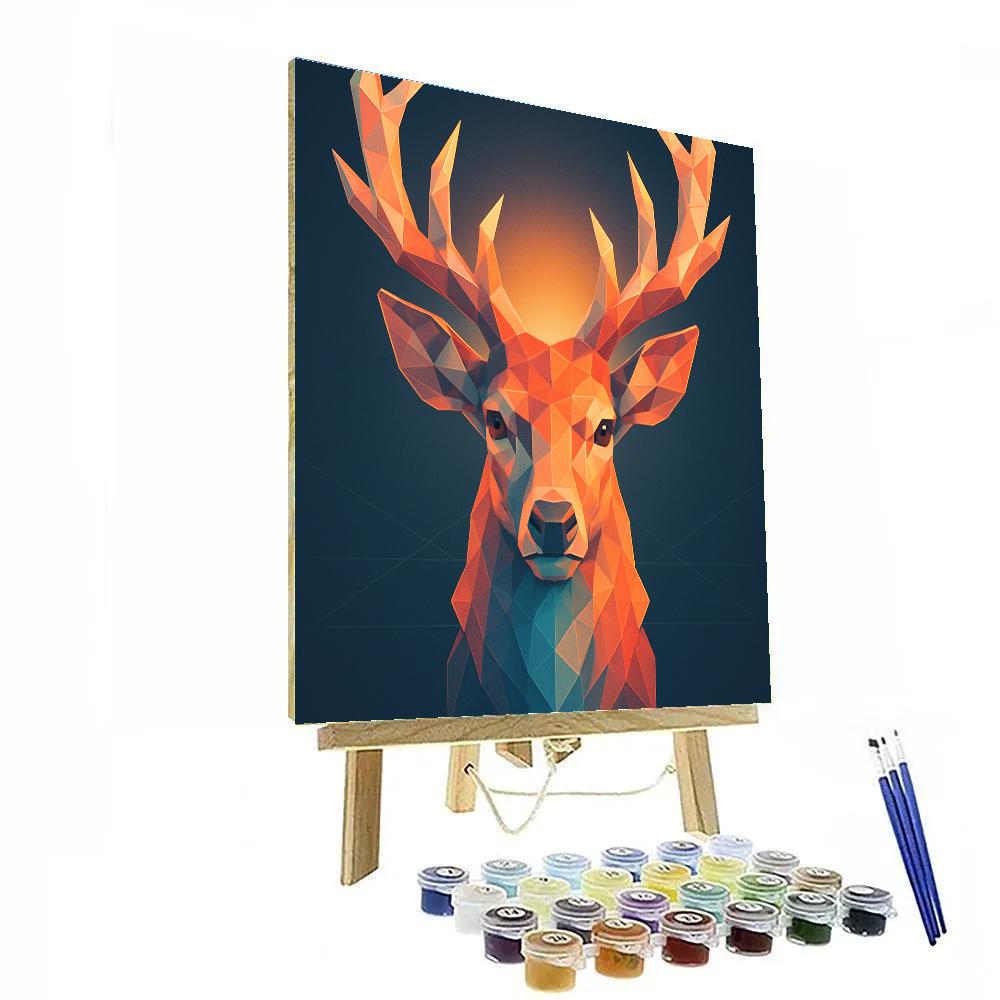 Crystalline Stag Horizon paint by number