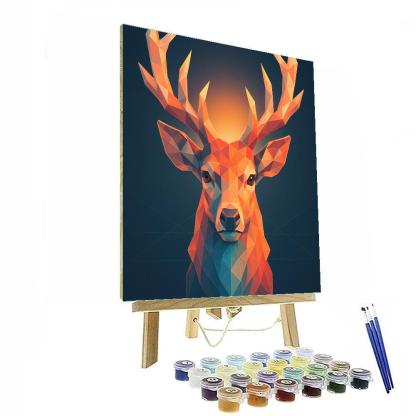 Crystalline Stag Horizon paint by number