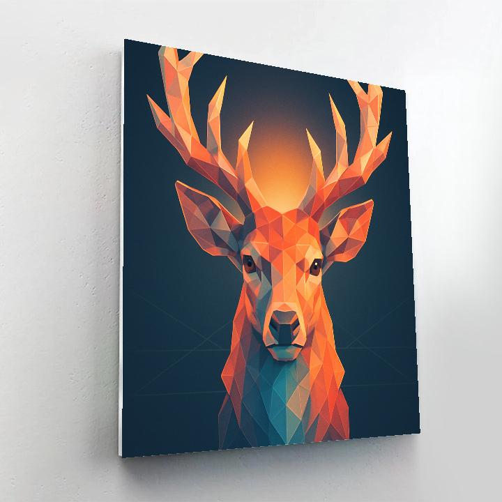 Crystalline Stag Horizon paint by number