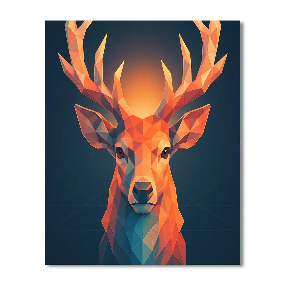 Crystalline Stag Horizon paint by number