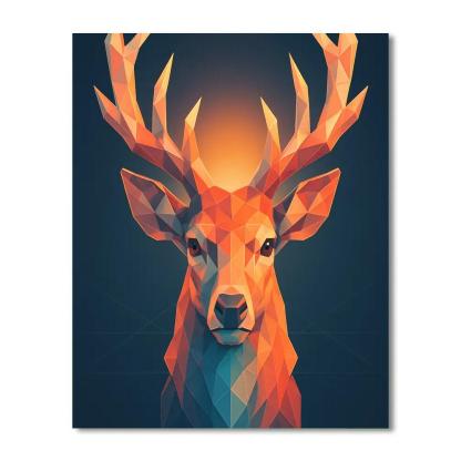Crystalline Stag Horizon paint by number