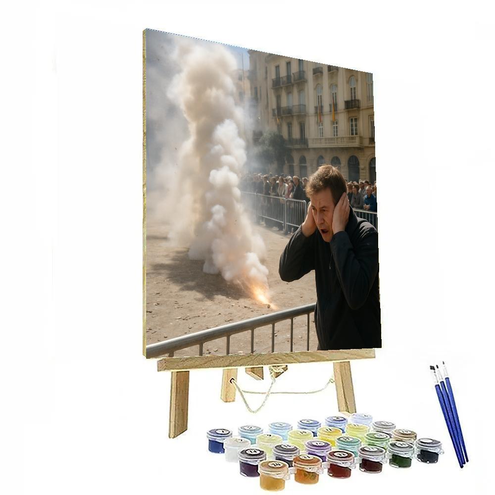 Fallas Valencia Mascleta Daytime Smoke Burst Painting by numbers kit