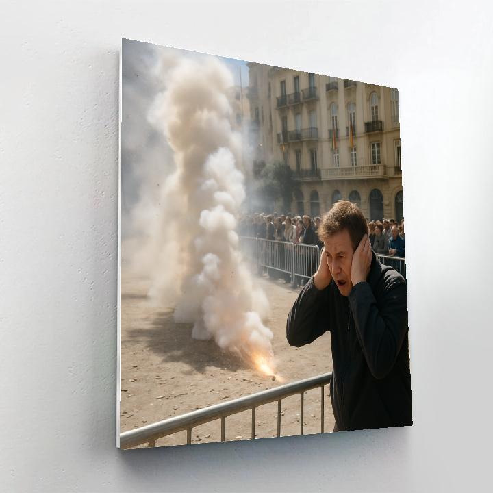 Fallas Valencia Mascleta Daytime Smoke Burst Painting by numbers kit