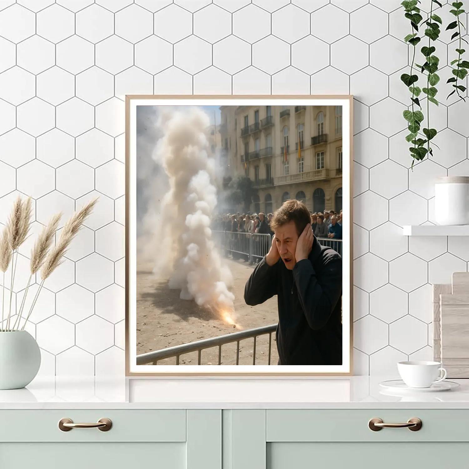 Fallas Valencia Mascleta Daytime Smoke Burst Painting by numbers kit