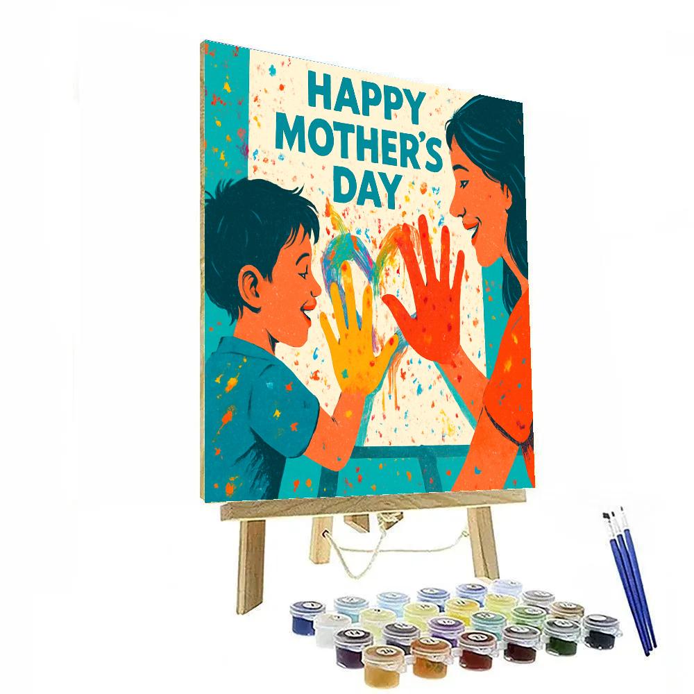 Hands Covered In Paint Thank You Canvas paint by number