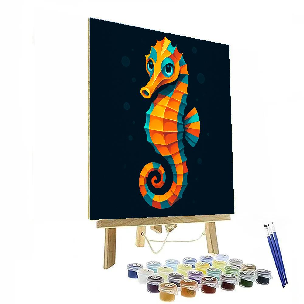 Saffron Tide Seahorse paint by numbers