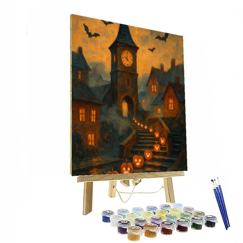 The Clocktower Pumpkin Parade paint by number
