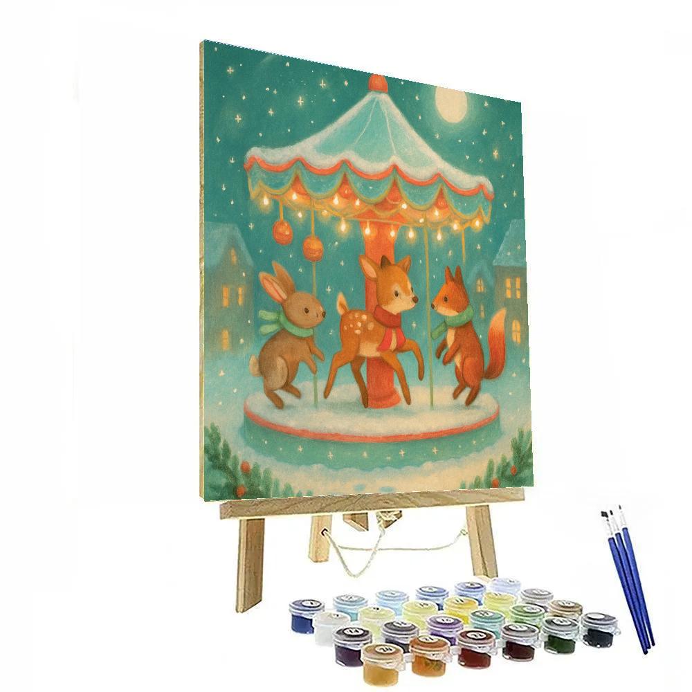 Frosted Carousel Of Woodland Spirits painting number kit