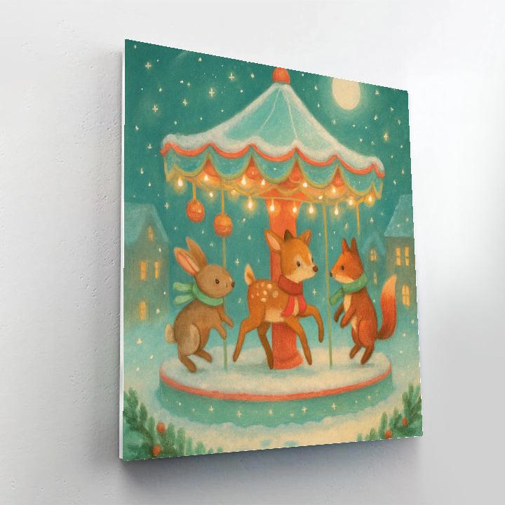 Frosted Carousel Of Woodland Spirits painting number kit