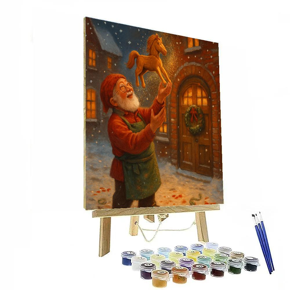 Toy Workshop Alley With Sparkling Sawdust Snow DIY paint by numbers