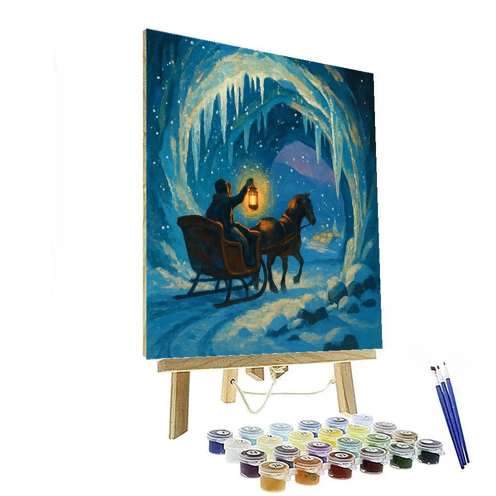 Sleigh Ride Through Crystal Cave Entrance Painting by numbers kit
