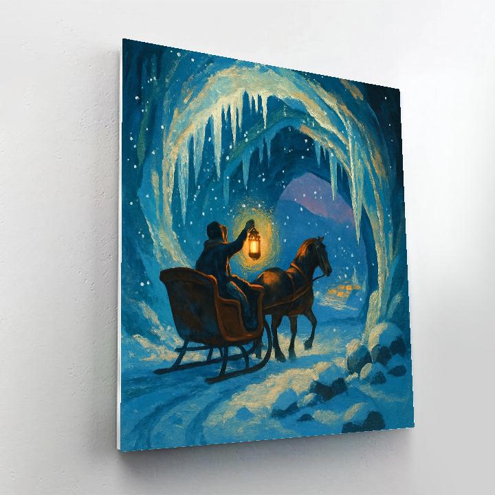 Sleigh Ride Through Crystal Cave Entrance Painting by numbers kit