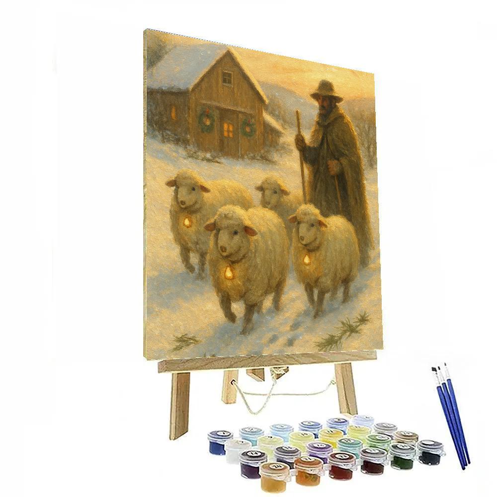 Winter Herding Of Cloudlike Sheep With Bells painting number kit