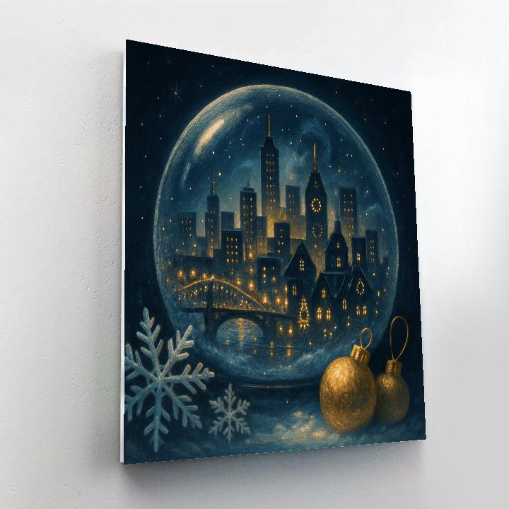Snow Globe City Skyline With Magic Mist Numbered painting kits