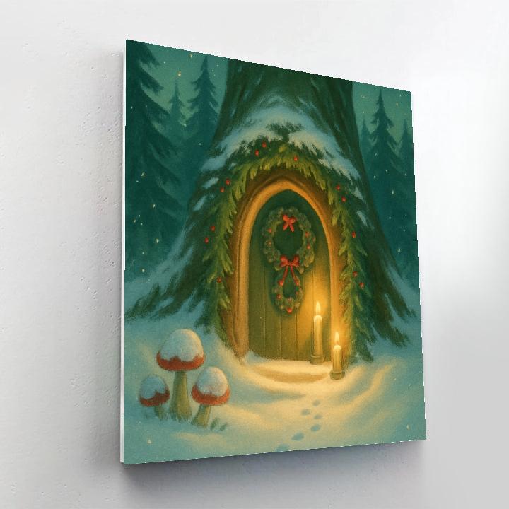 Woodland Doorway With Evergreen Archway Glow DIY paint by numbers