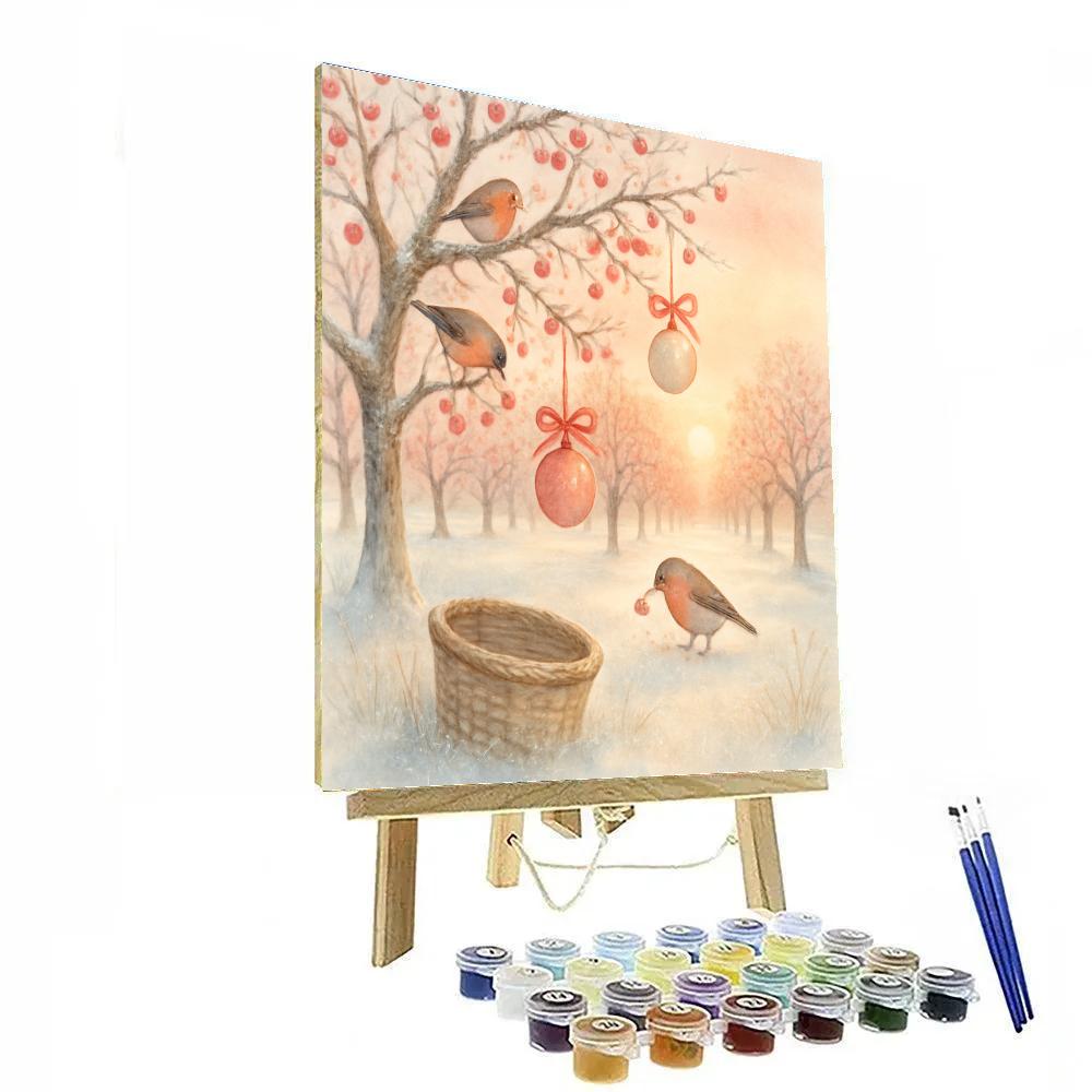 Christmas Morning Sunrise Over Iced Orchard DIY paint by numbers