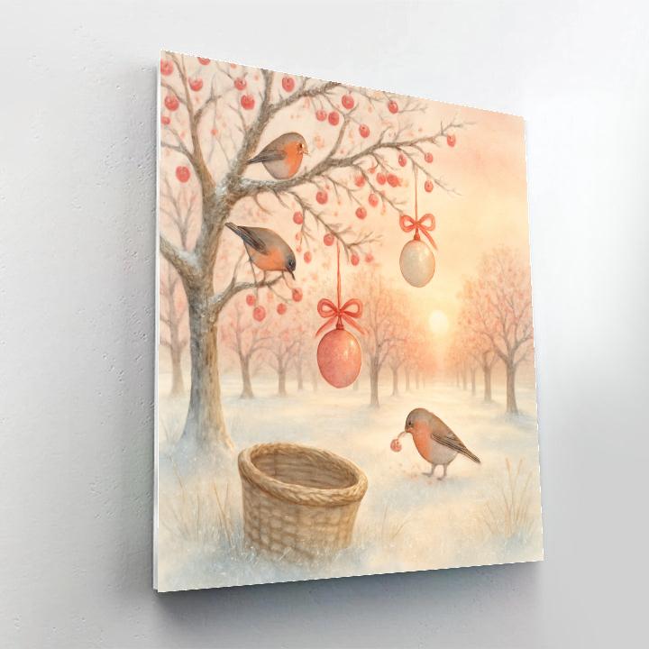 Christmas Morning Sunrise Over Iced Orchard DIY paint by numbers