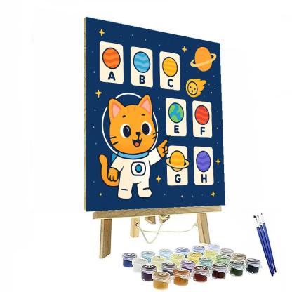 Comet Classroom Cat And The Planet Alphabet Paint by numbers art