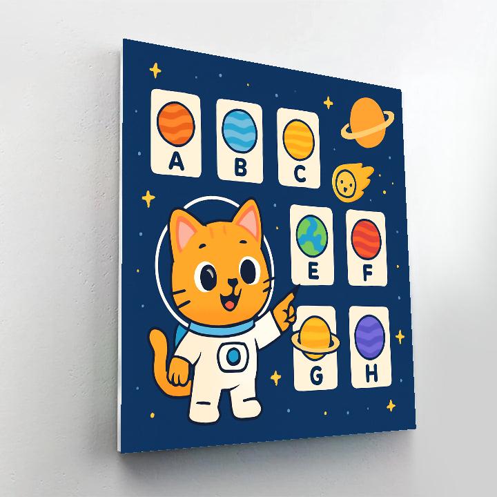 Comet Classroom Cat And The Planet Alphabet Paint by numbers art