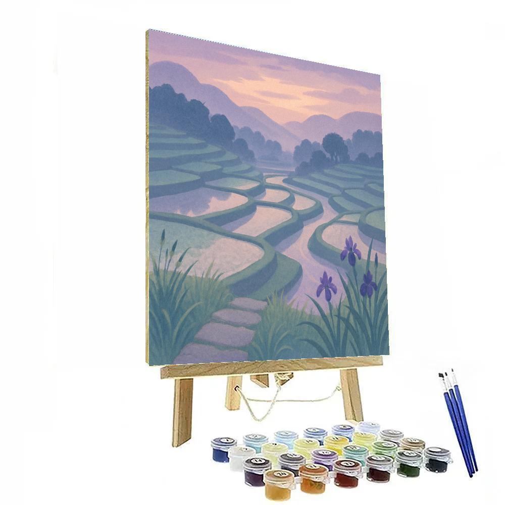 Lavender Fog Over The Terrace Rice Valley Numbered painting kits