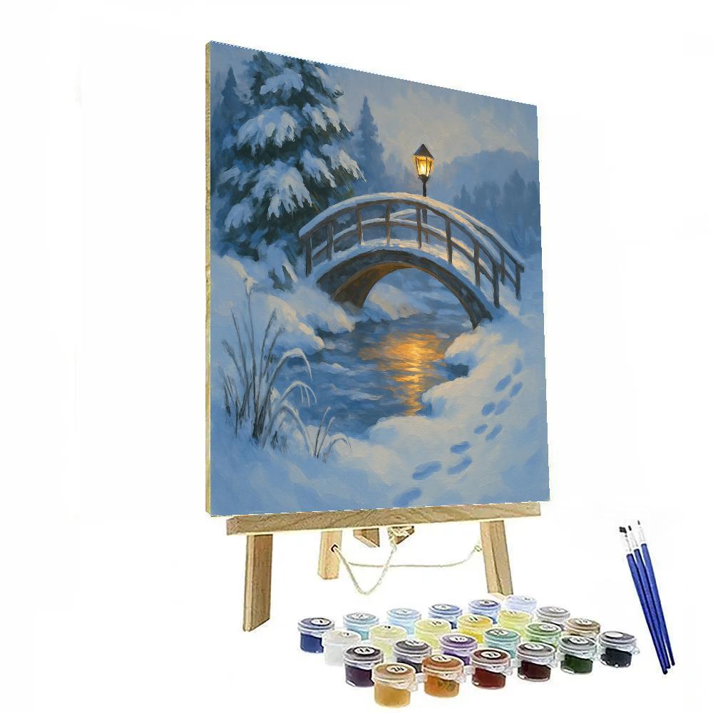 Lantern Curve Over The Frozen Stream paint by number