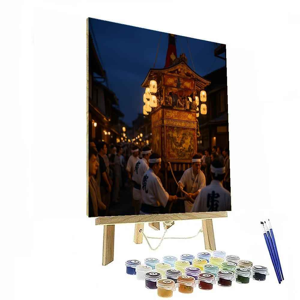Gion Matsuri Evening Float Procession Kyoto painting number kit