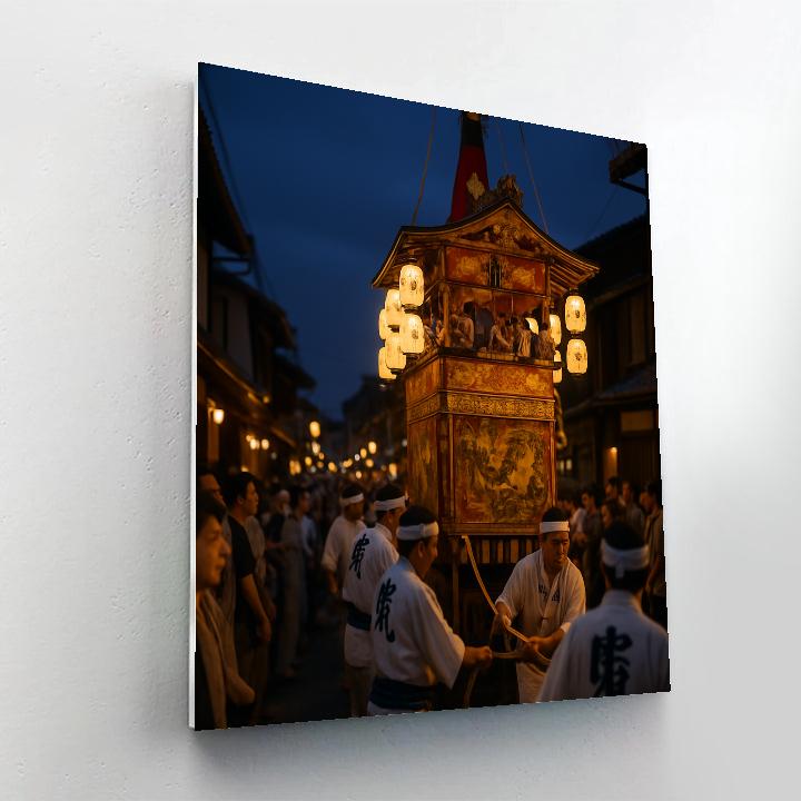 Gion Matsuri Evening Float Procession Kyoto painting number kit