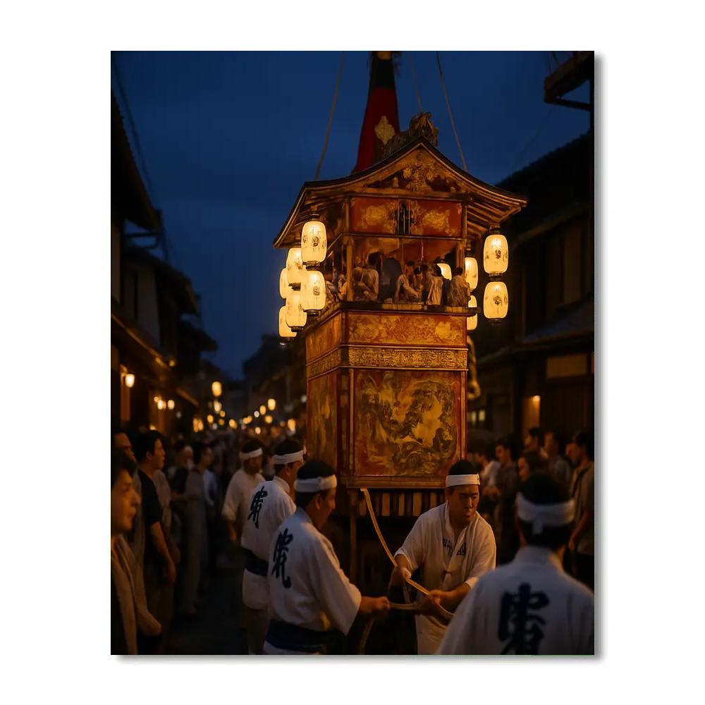 Gion Matsuri Evening Float Procession Kyoto painting number kit