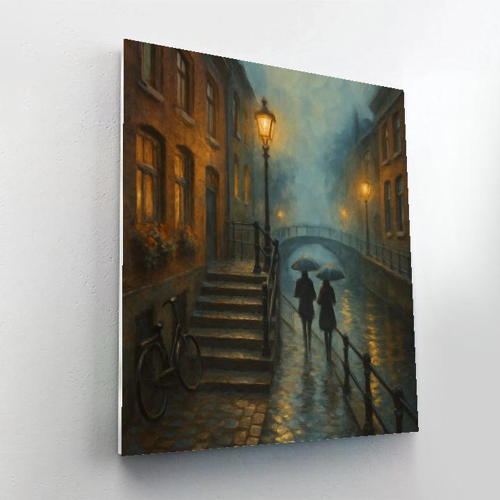 Lantern Mist On The Canal Steps paint by numbers