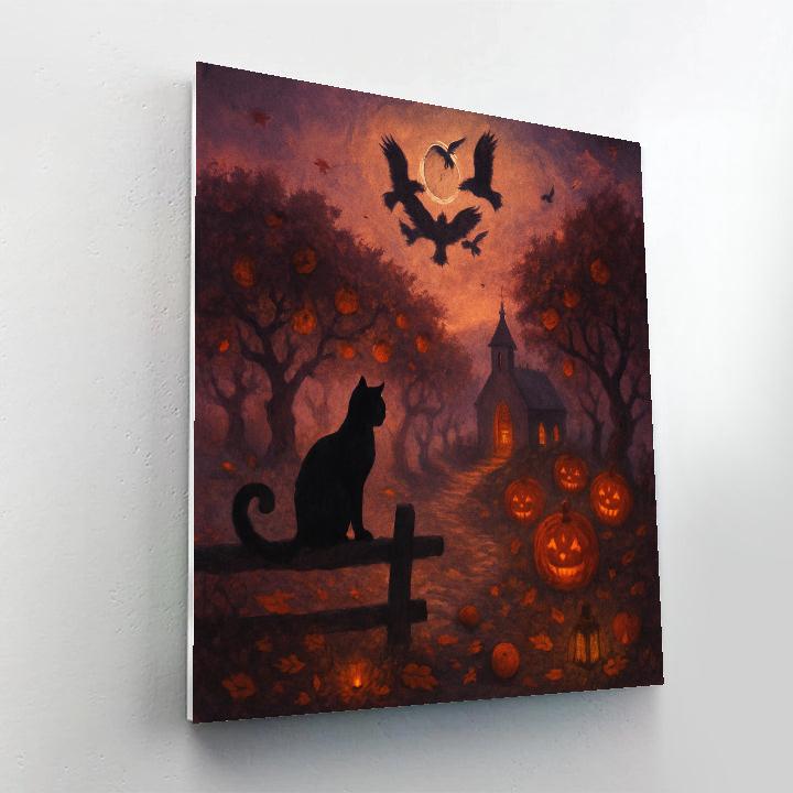 Raven Crown Orchard At Eclipse Dusk paint by numbers