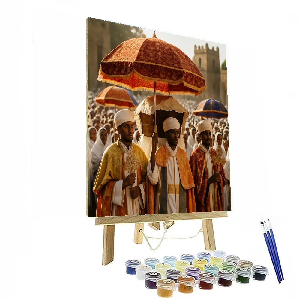 Timkat Epiphany Procession At Gondar Ethiopia paint by number