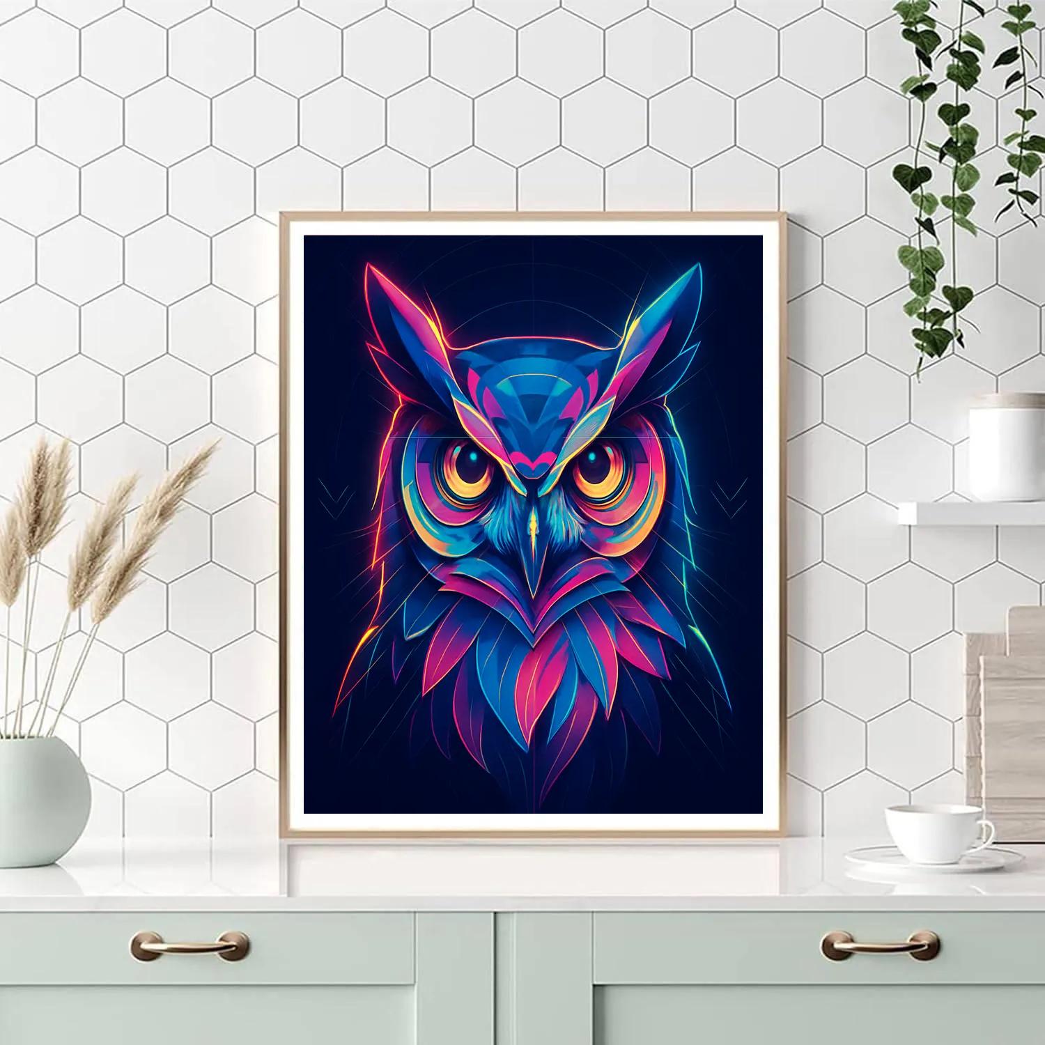 Mirage Circuit Owl Paint by numbers art