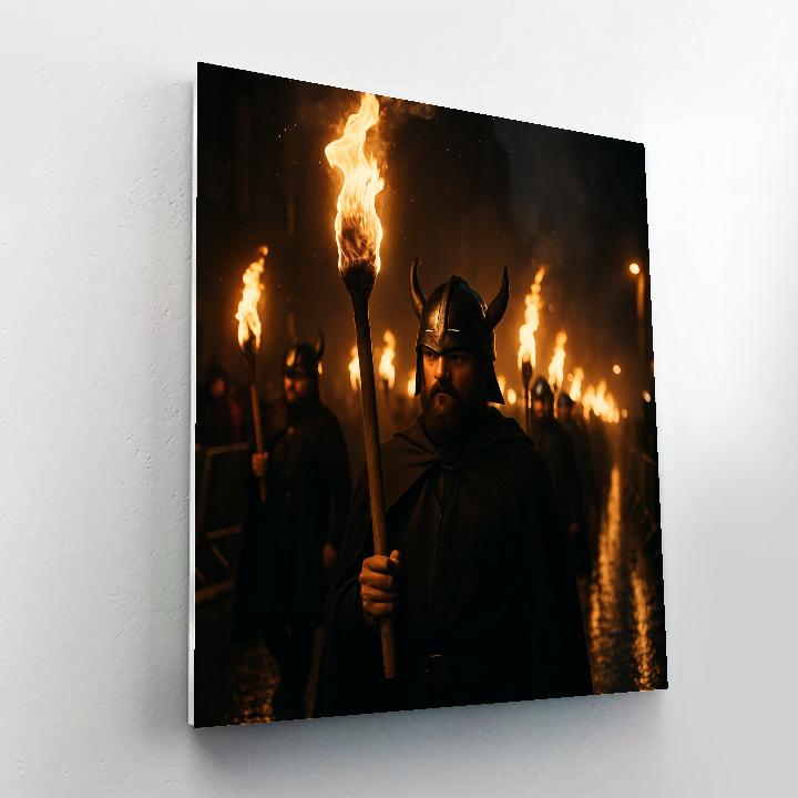 Up Helly Aa Torchlight Parade Lerwick Shetland Paint by numbers art