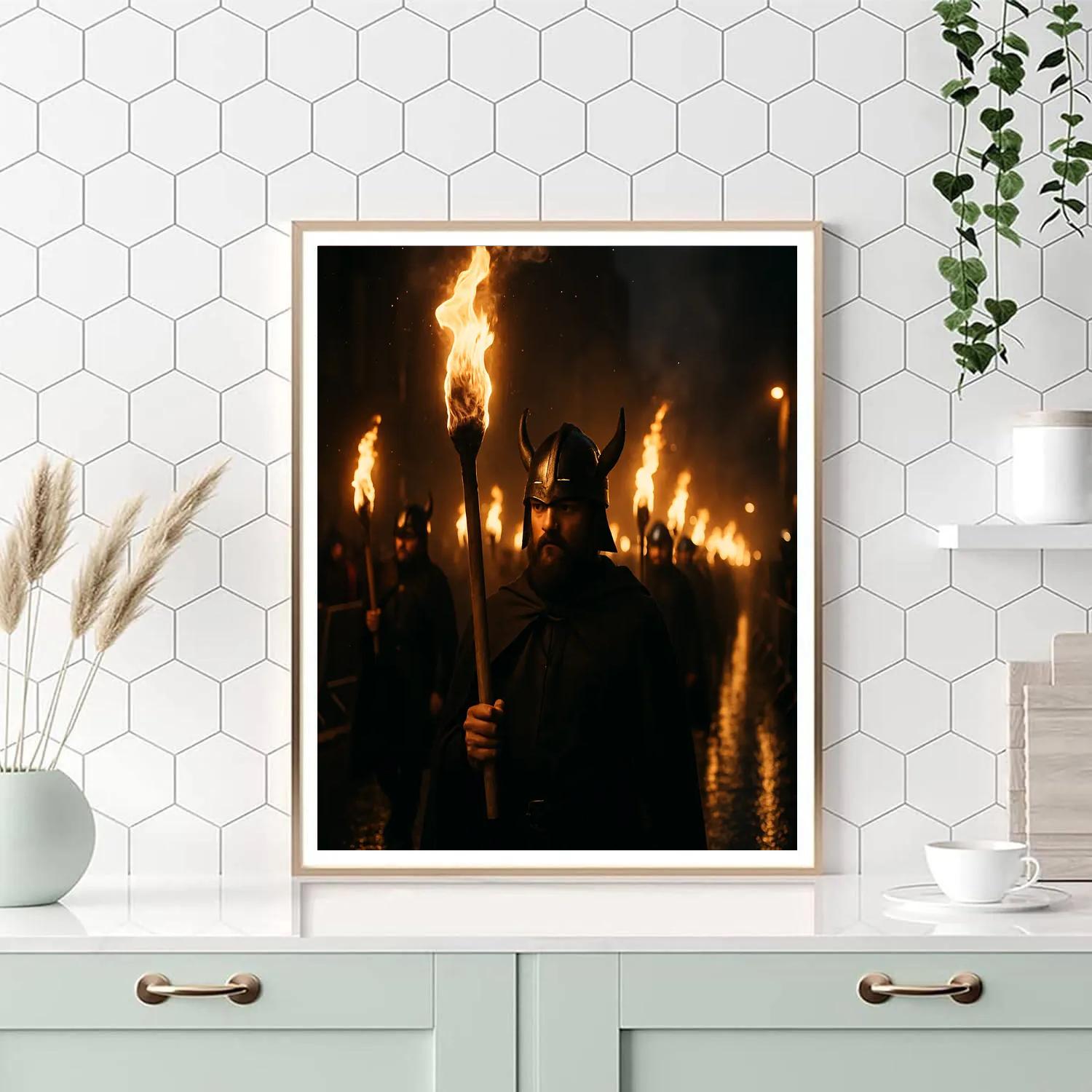 Up Helly Aa Torchlight Parade Lerwick Shetland Paint by numbers art