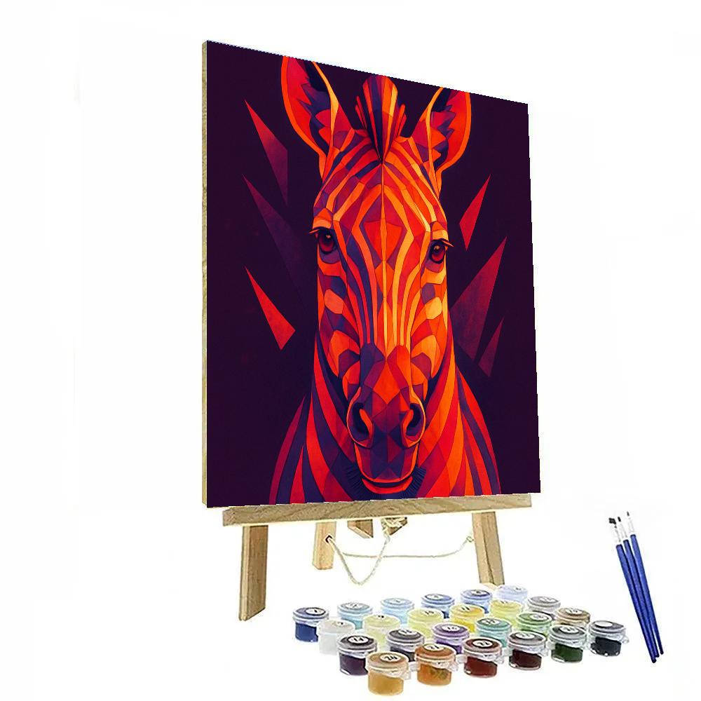 Sunset Mosaic Zebra Paint by numbers kits