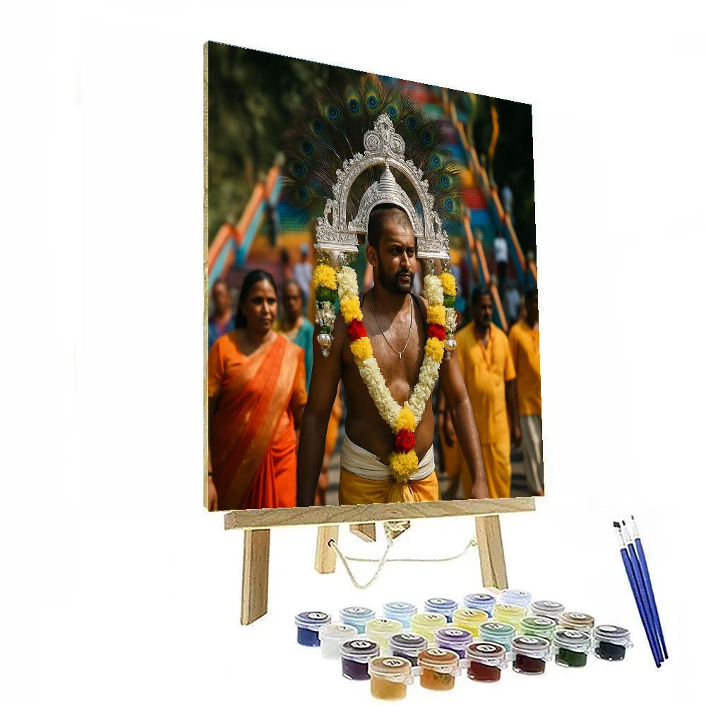 Thaipusam Kavadi Walk At Batu Caves Malaysia Painting by numbers kit