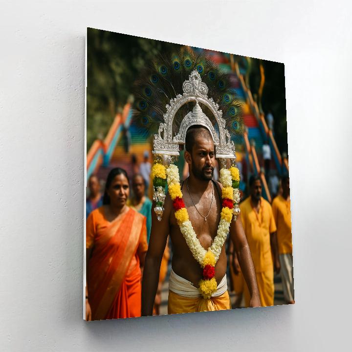 Thaipusam Kavadi Walk At Batu Caves Malaysia Painting by numbers kit
